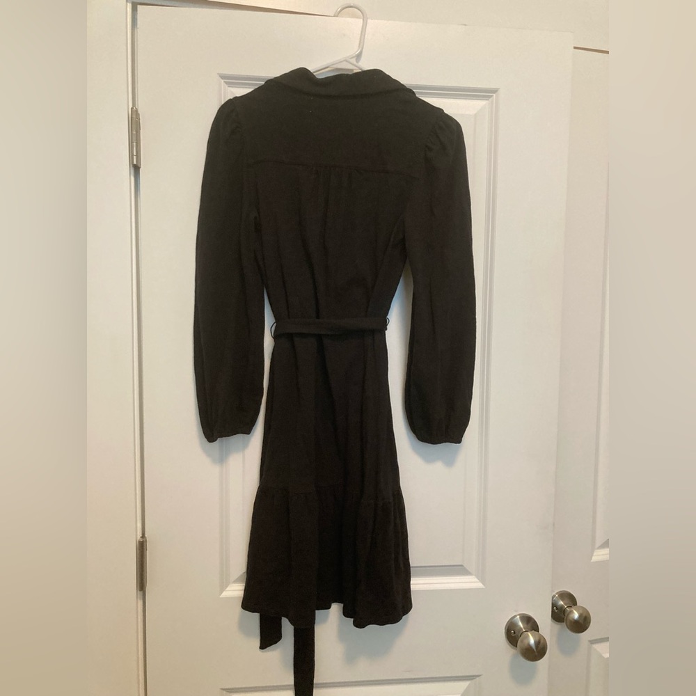 LOFT Black Long Sleeve Dress with Gold Buttons - Picture 2 of 4